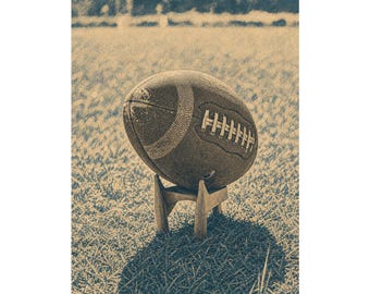 Vintage Football Art Print, Neutral Gallery Wall Decor, Full Bleed Poster