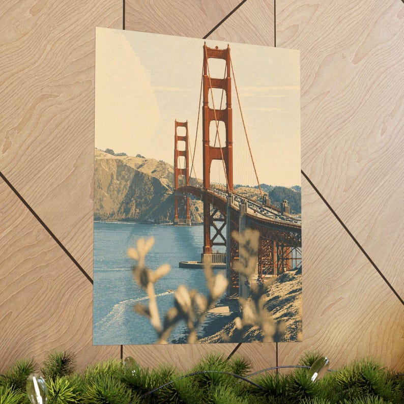 San Francisco Cityscape Art Print, Modern Travel Poster, Neutral Wall Decor Bild 5