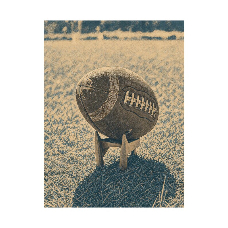 Vintage Football Art Print, Neutral Gallery Wall Decor, Full Bleed Poster image 2