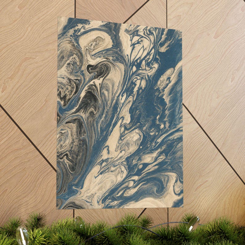 Abstract Fluid Art Art Print, Neutral Wall Decor, Full Bleed Poster, Vintage Inspired Modern Gallery Art bild 5