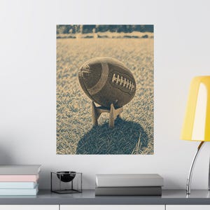 Vintage Football Art Print, Neutral Gallery Wall Decor, Full Bleed Poster image 8