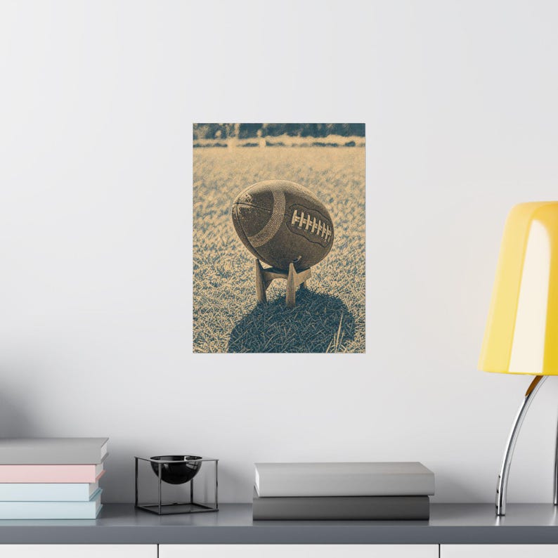 Vintage Football Art Print, Neutral Gallery Wall Decor, Full Bleed Poster image 16