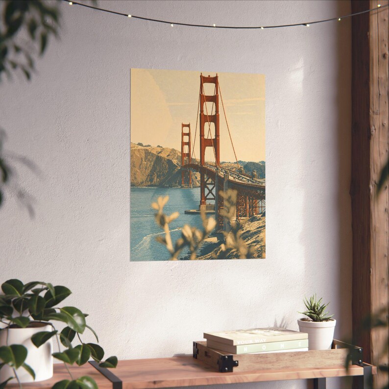 San Francisco Cityscape Art Print, Modern Travel Poster, Neutral Wall Decor Bild 6