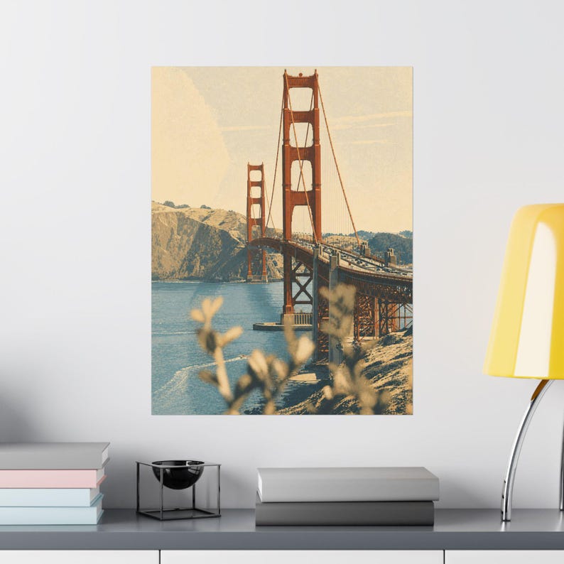 San Francisco Cityscape Art Print, Modern Travel Poster, Neutral Wall Decor Bild 8
