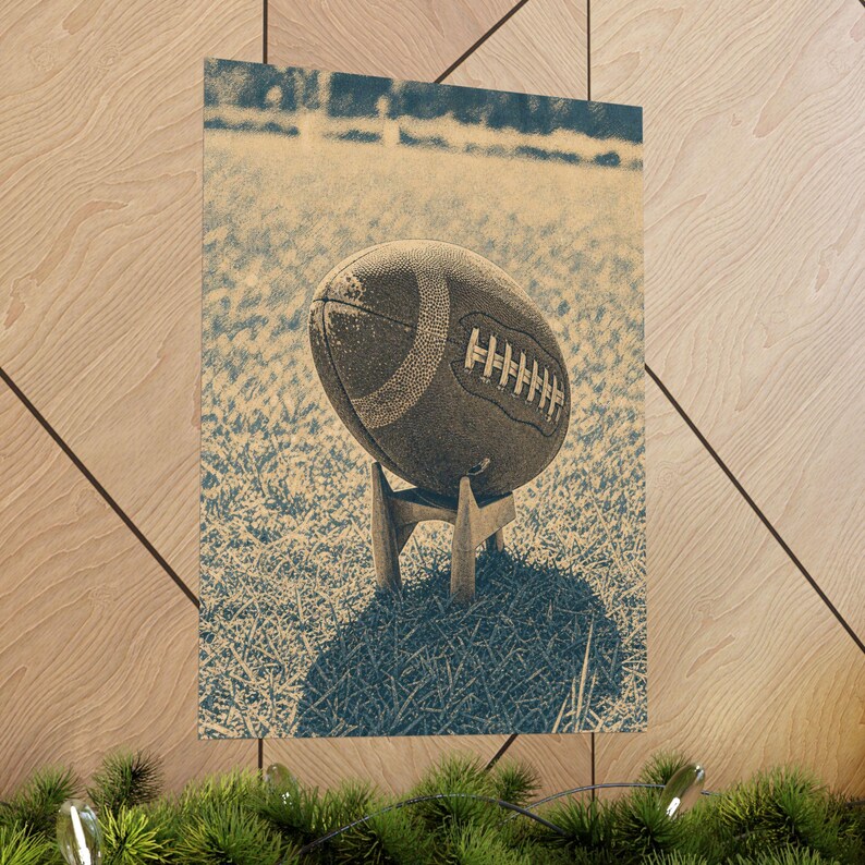 Vintage Football Art Print, Neutral Gallery Wall Decor, Full Bleed Poster image 5