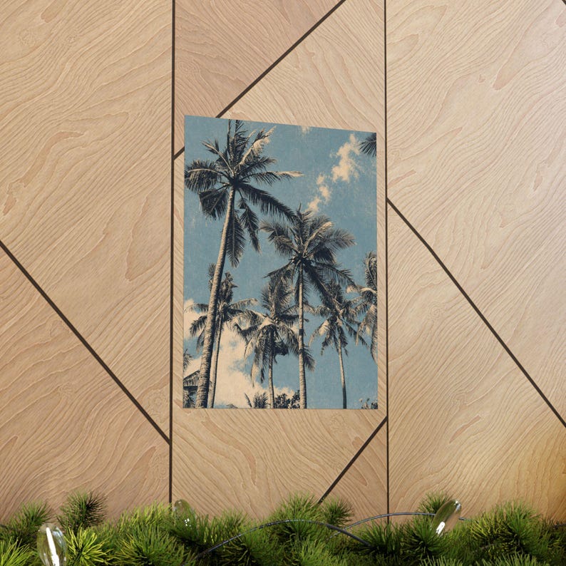 Palm Trees Art Print, Vintage Inspired Neutral Gallery Poster 画像 13