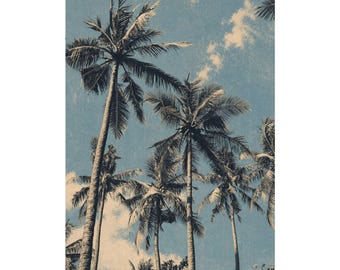 Palm Trees Art Print, Vintage Inspired Neutral Gallery Poster