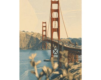 San Francisco Cityscape Art Print, Modern Travel Poster, Neutral Wall Decor