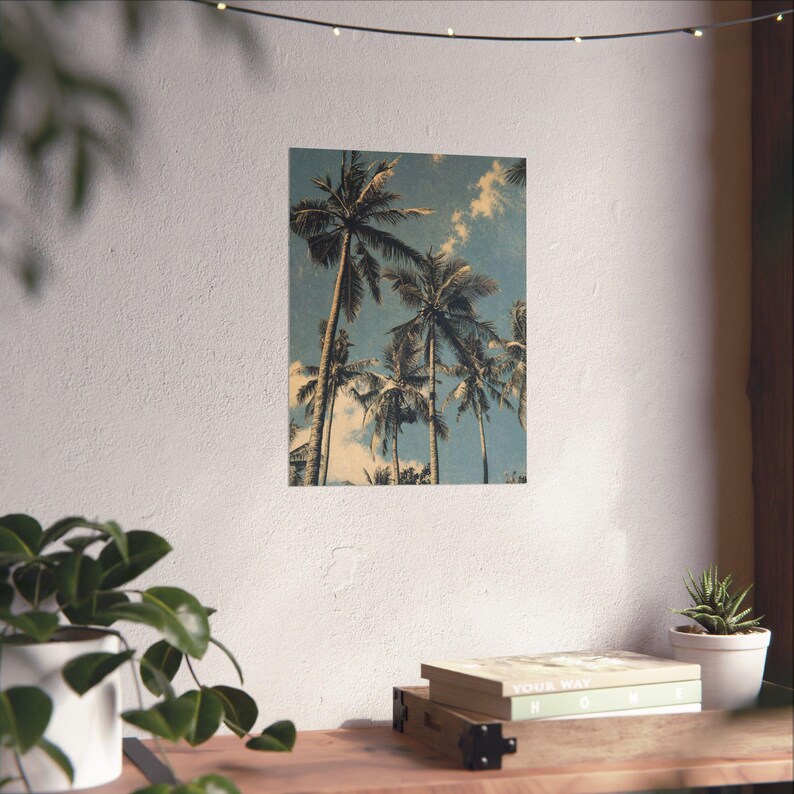 Palm Trees Art Print, Vintage Inspired Neutral Gallery Poster 画像 14