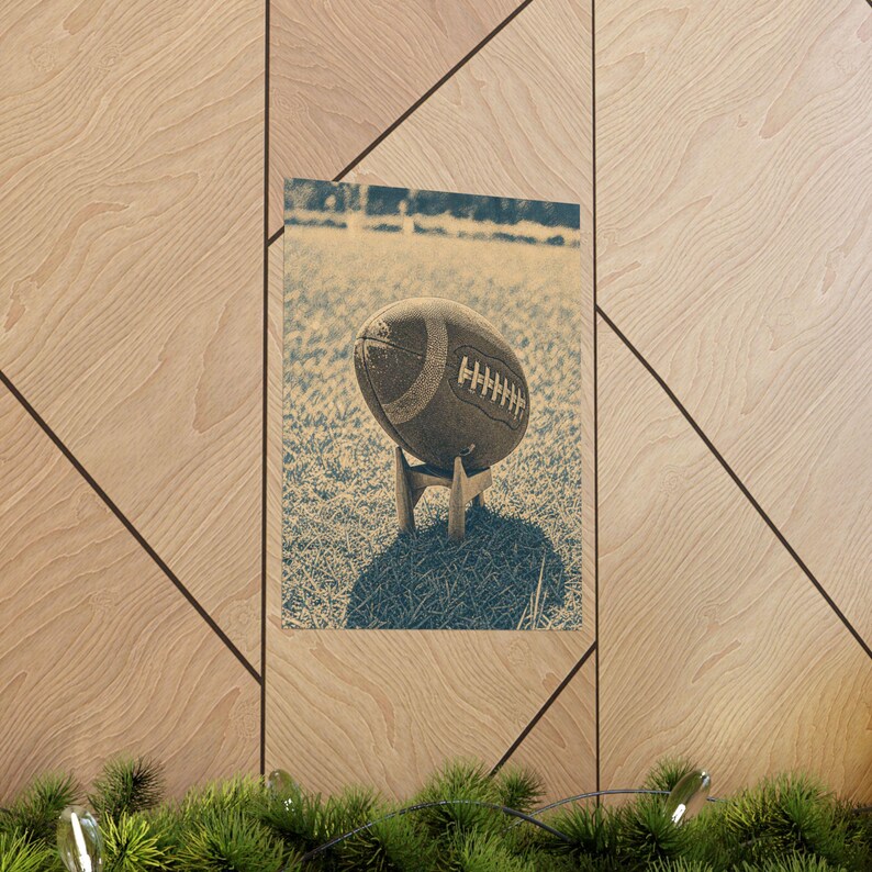 Vintage Football Art Print, Neutral Gallery Wall Decor, Full Bleed Poster image 13