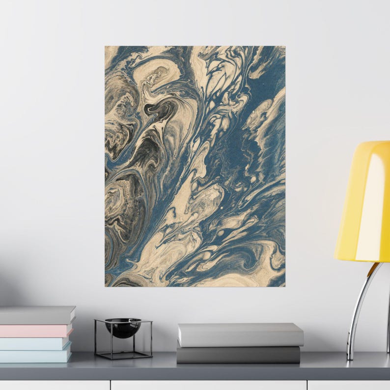 Abstract Fluid Art Art Print, Neutral Wall Decor, Full Bleed Poster, Vintage Inspired Modern Gallery Art bild 8