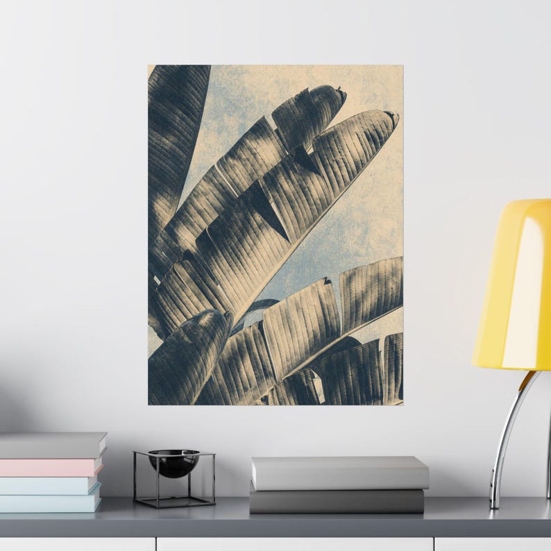 Palm Leaf Art Print, Vintage Inspired Neutral Gallery Poster Bild 8