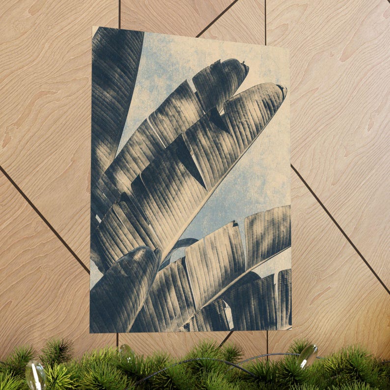 Palm Leaf Art Print, Vintage Inspired Neutral Gallery Poster Bild 5