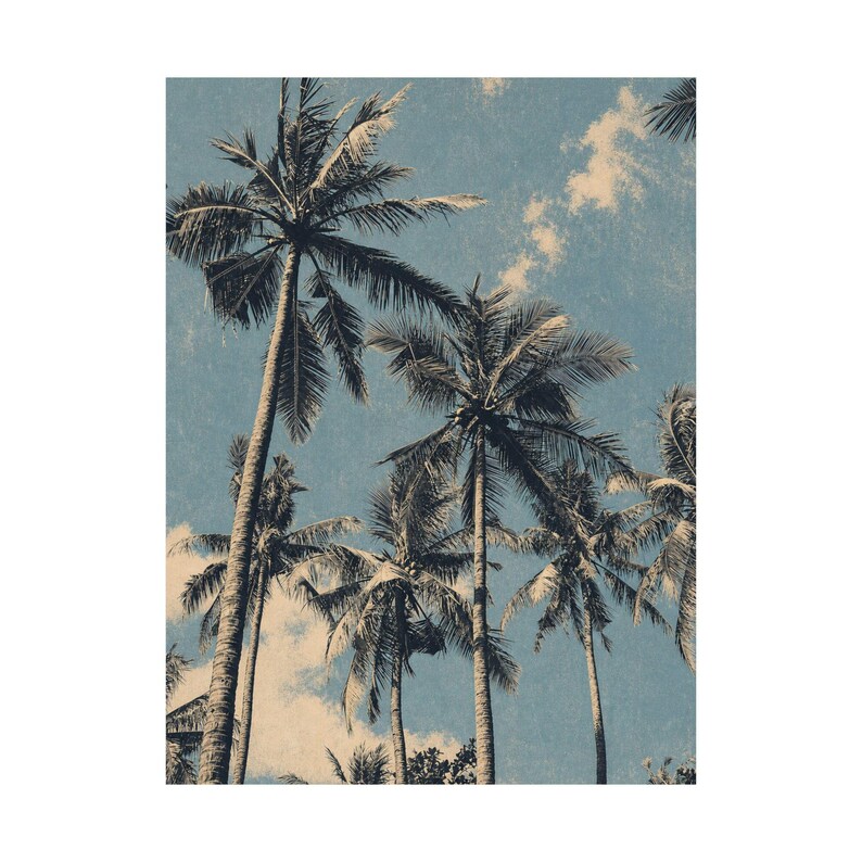 Palm Trees Art Print, Vintage Inspired Neutral Gallery Poster 画像 10