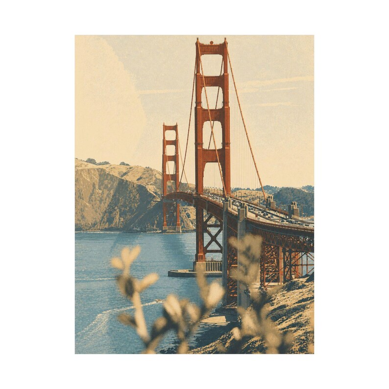 San Francisco Cityscape Art Print, Modern Travel Poster, Neutral Wall Decor Bild 10