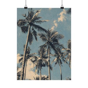 Palm Trees Art Print, Vintage Inspired Neutral Gallery Poster 画像 9