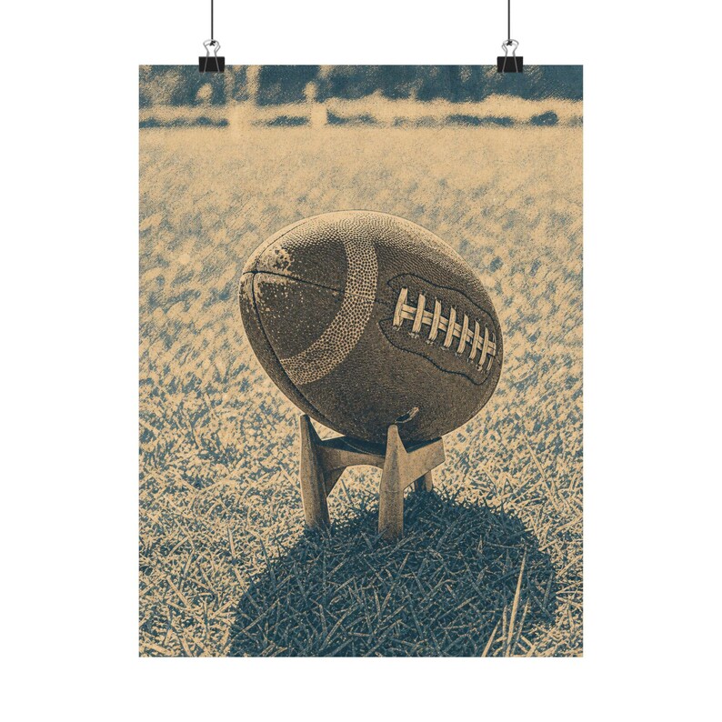 Vintage Football Art Print, Neutral Gallery Wall Decor, Full Bleed Poster image 9