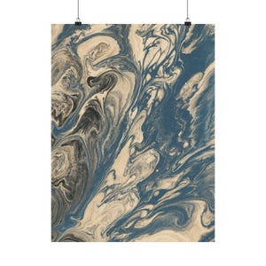 Abstract Fluid Art Art Print, Neutral Wall Decor, Full Bleed Poster, Vintage Inspired Modern Gallery Art bild 1