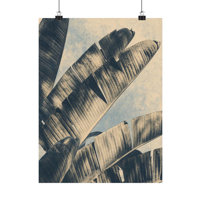 Palm Leaf Art Print, Vintage Inspired Neutral Gallery Poster Bild 9