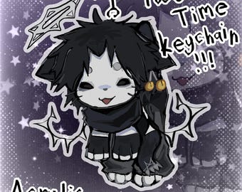 Kitty two time keychain