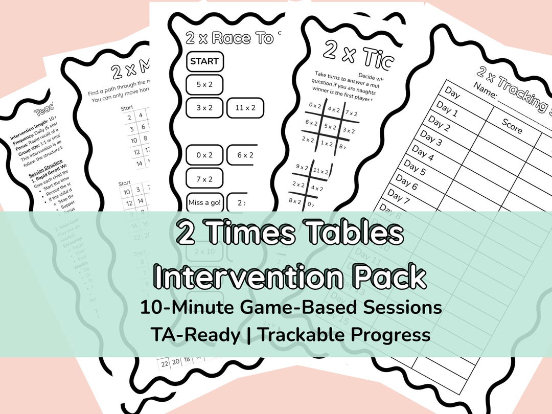 Times Tables Intervention Pack – 2 Times Table | 10-minute Game-based ...