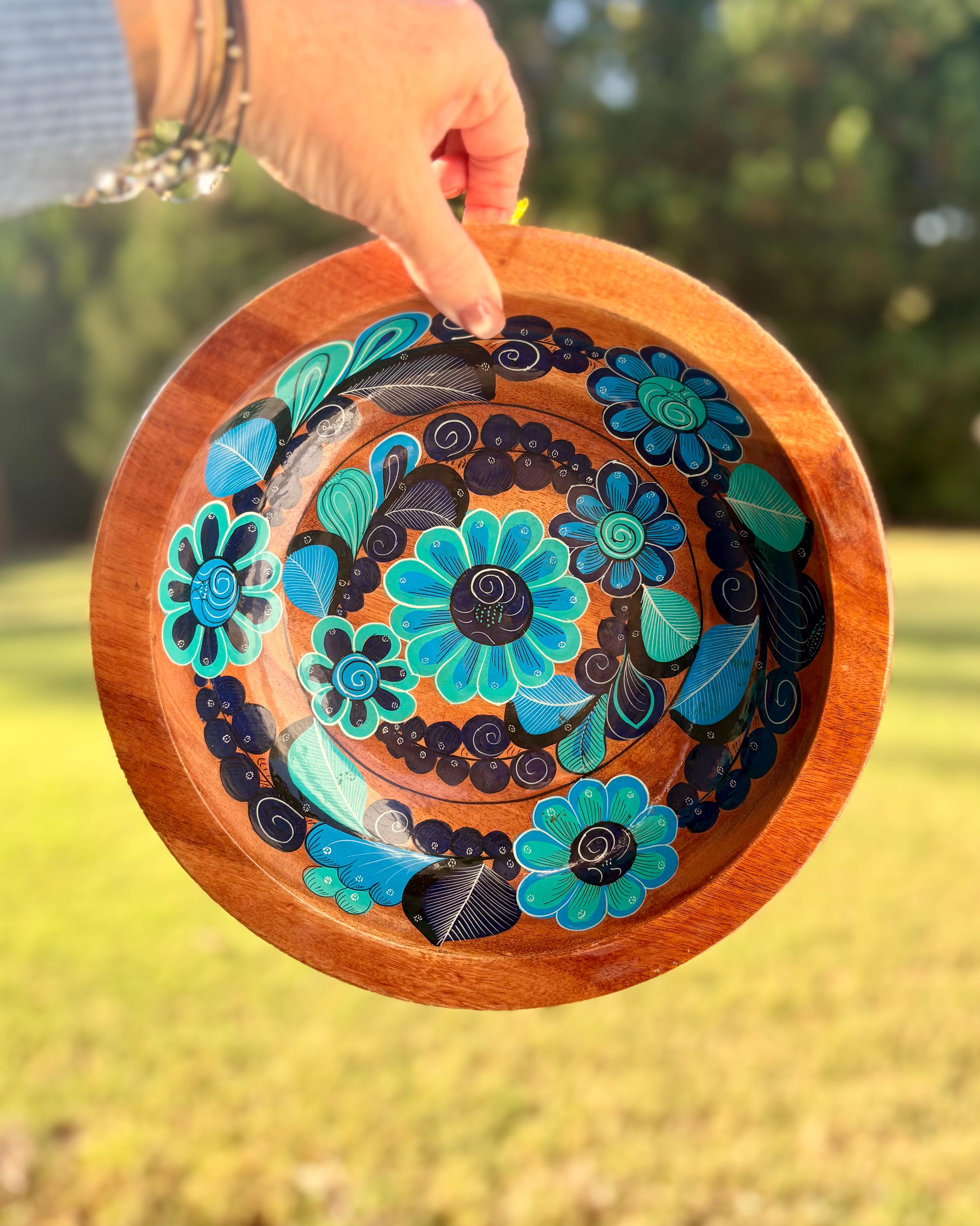 Hand painted mexican wood bowls - Etsy 日本