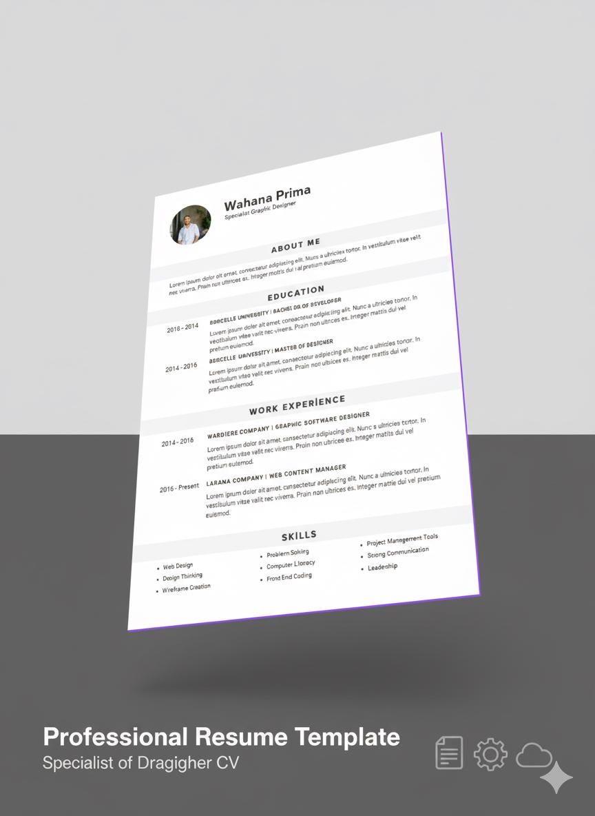Modern Professional CV Set – 10 Stylish Designs – PDF + Editable Canva ...