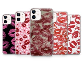 Valentinstag Handytasche Liebe Romantische Kuss Lippen Abdeckung für iPhone 17 17Pro 16 15 14 13 12 Samsung S25 S24 S23 A56 A36 A16, Pixel 10 10Pro 9A