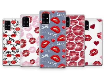 Valentine Day Phone Case Liebe Romantische Kuss Lippen Abdeckung für iPhone 17 17Pro 16 15 14 13 12 Samsung S25 S24 S23 A56 A36 A16 Pixel 10 10Pro