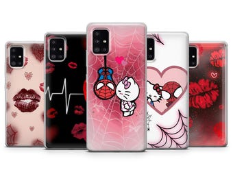 Valentinstag Handytasche Love Romantic Kawaii Spiderman Hello Kitty Cover für iPhone 17 17Pro 16 15 14 Samsung S25 A56 A36 A16 Pixel 10 9 8