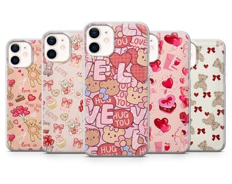 Valentinstag Handytasche Love Romantic Cover für iPhone 17 17Pro 16 15 14 13 12 Samsung S25 S24 S23 A56 A36 A16, Pixel 10 10Pro 9A