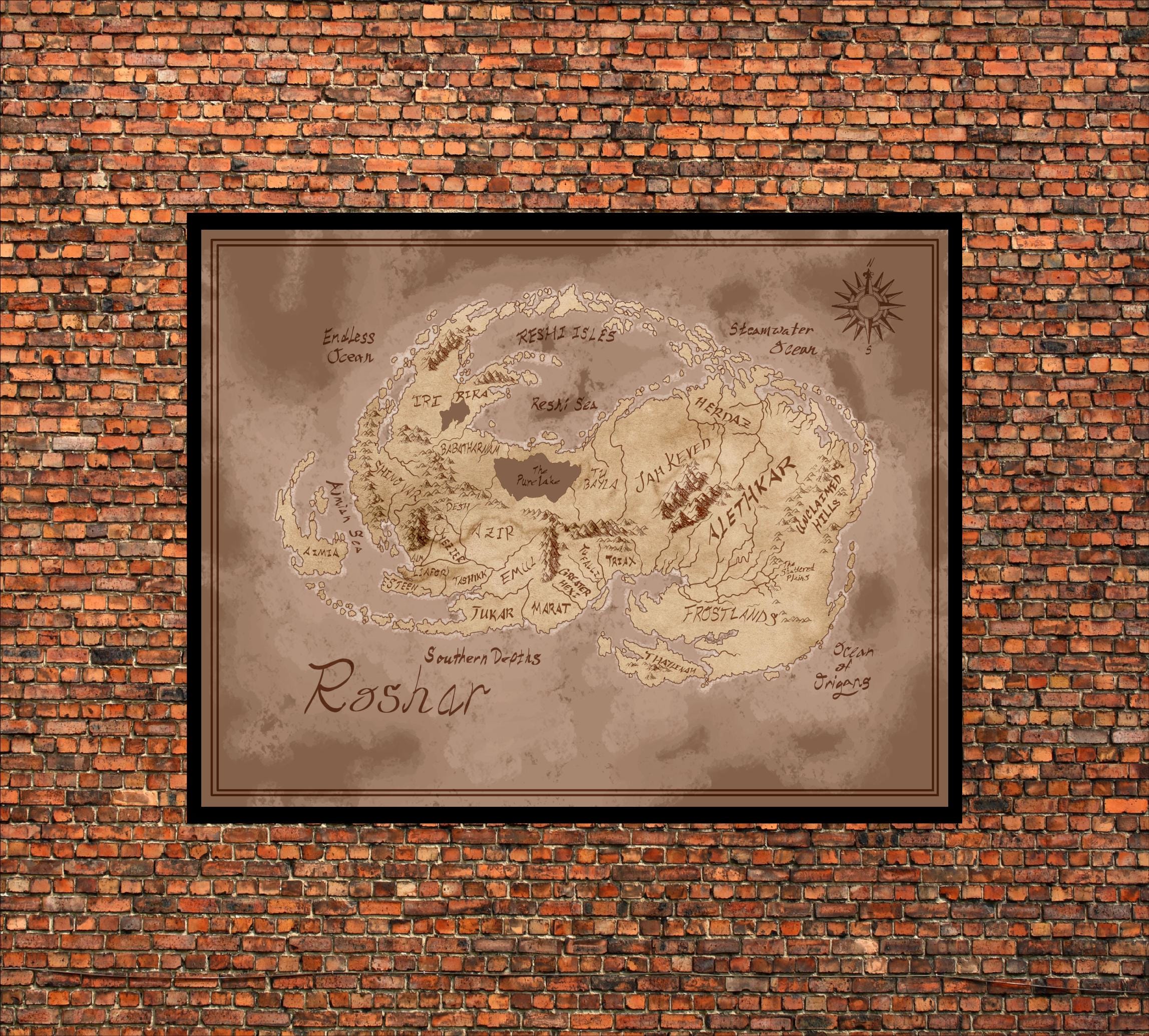 Roshar Map Poster, Stormlight Archive Wall Art, Brandon Sanderson ...