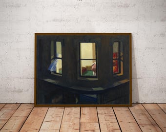 Edward Hopper Night Windows Print, Urban Art, Office Decor