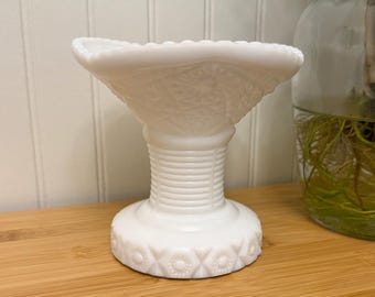 Vintage McKee Milk Glass Pedestal Vase