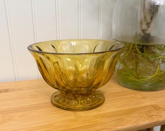 Anchor Hocking Amber Glass Pedestal Candy Bowl