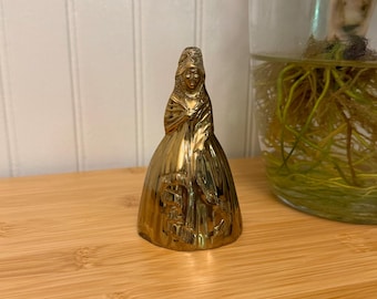 Vintage Victorian Woman Dinner Bell Brass