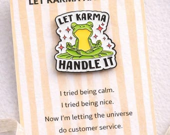 Funny Enamel Pin Meditating Frog Zen Accessory Karma Lapel Design Humorous Brooch Mindful Jewelry Spiritual Gift Yoga Enthusiast Cute