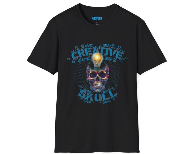 Creative Skull T-Shirt | Floral Skull Illustration, Graphic Tee