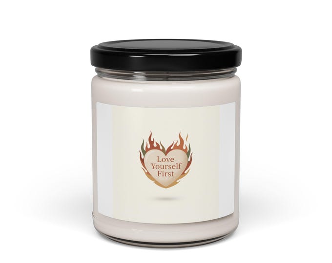 Self-Love Soy Candle, Calming Scents, 50-60 Hour Burn