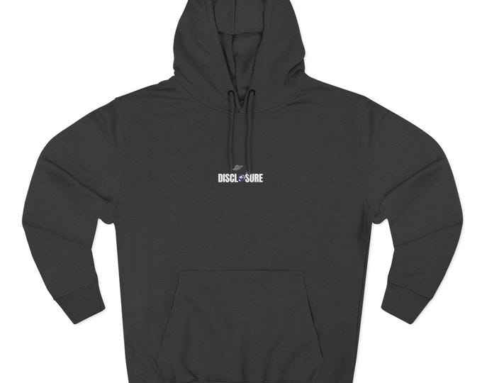 Indie Wave Logo Hoodie | Minimal Center Chest Text, Black Fleece