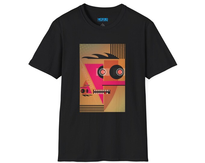 Abstract Geometric Face T-Shirt | Retro Cubist Portrait