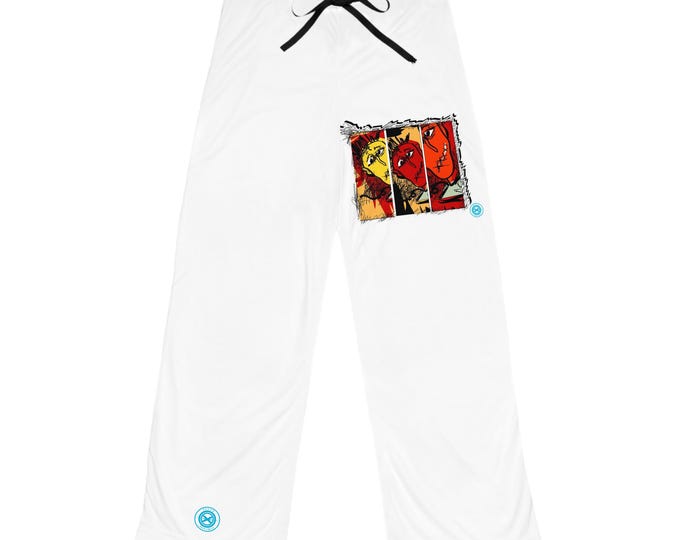 Abstract Expression Face Art Pajama Pants | AOP Lounge Trousers