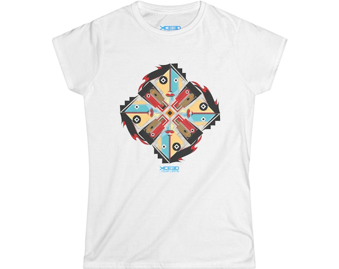 Geometric Abstract Faces tee | Women's T-Shirt