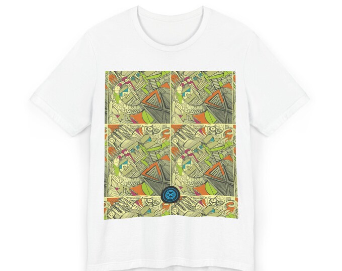 Abstract Geometric Doodle T-Shirt | Colorful Hand-Drawn Shapes