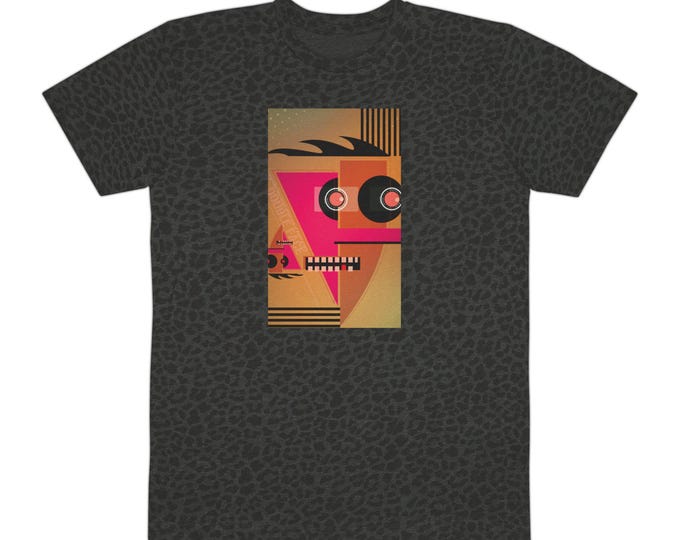 Geometric Retro Robot Tee | Abstract Vintage Synthwave T-Shirt