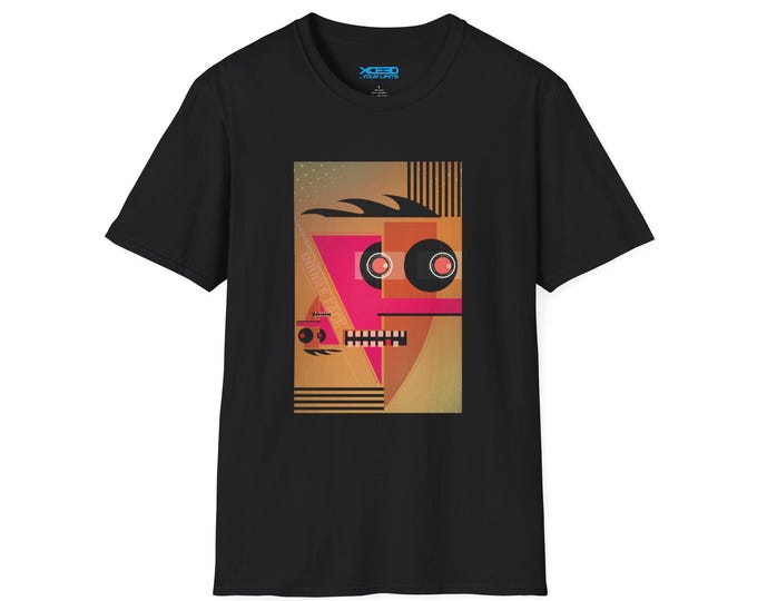 Abstract Geometric Face T-Shirt | Retro Cubist Portrait
