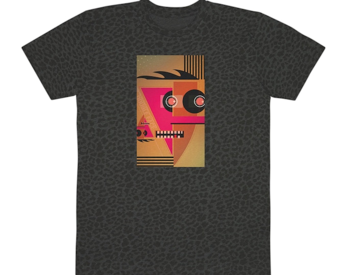 Geometric Retro Robot Tee | Abstract Vintage Synthwave T-Shirt