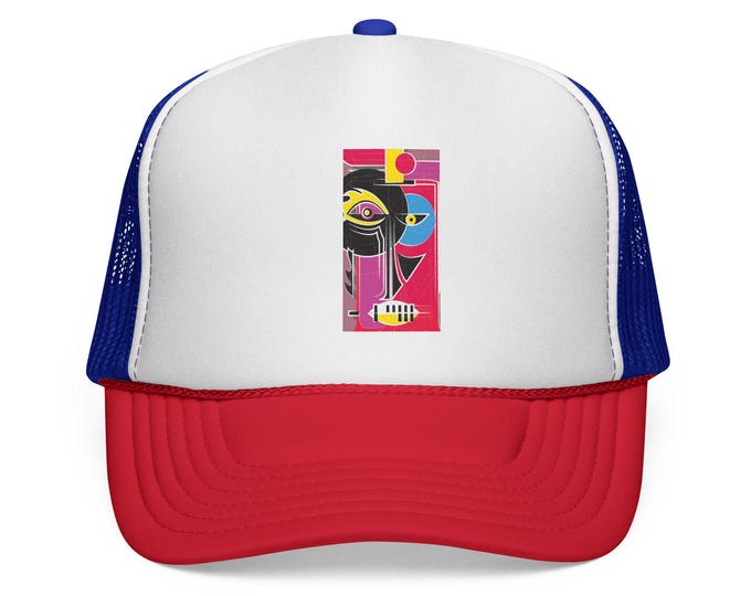 Retro Surf Collage Trucker Cap | Vintage Beach Graphic
