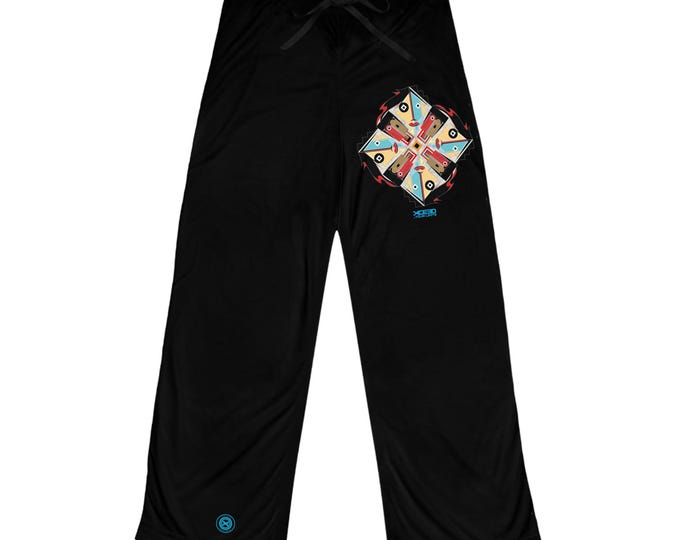 Abstract Geometric Face Pattern Pajama Pants