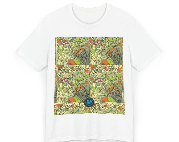 Abstract Geometric Doodle T-Shirt | Colorful Hand-Drawn Shapes